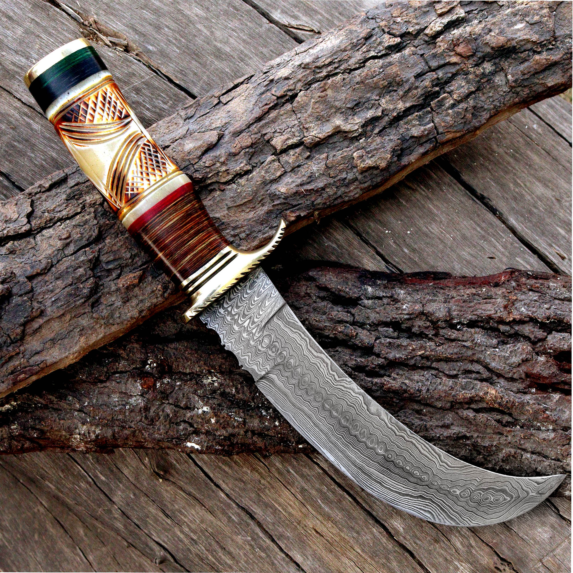 custom made damascus knife